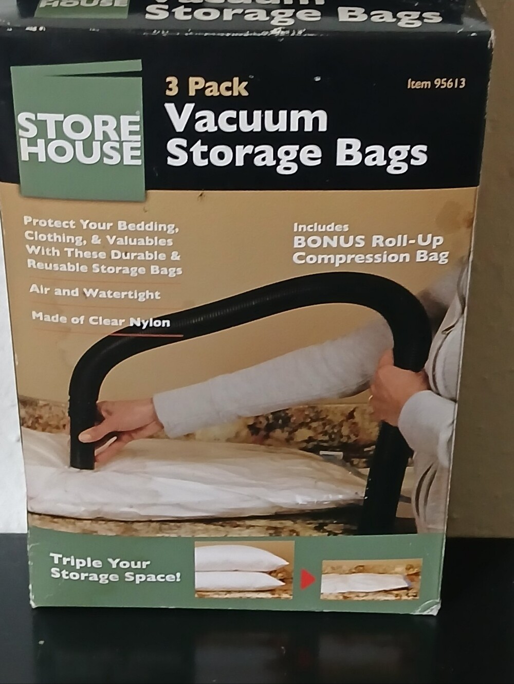 Storehouse Clear Vacuum Storage Bags - 3 Pack, Clear
